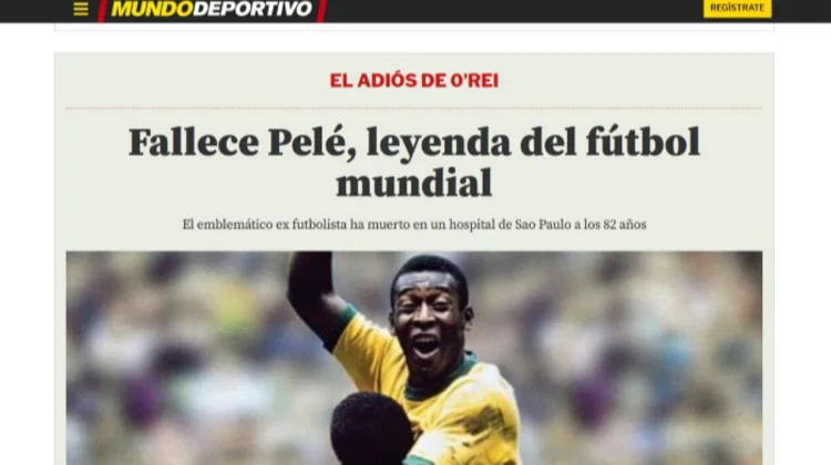 Las portadas de la prensa internacional y su dolor por la partida de 'O  Rei' Pelé, Fútbol, Deportes